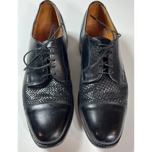 Allen Edmonds Lauderdale Mens Woven Cap Toe Black Dress Shoes US 9